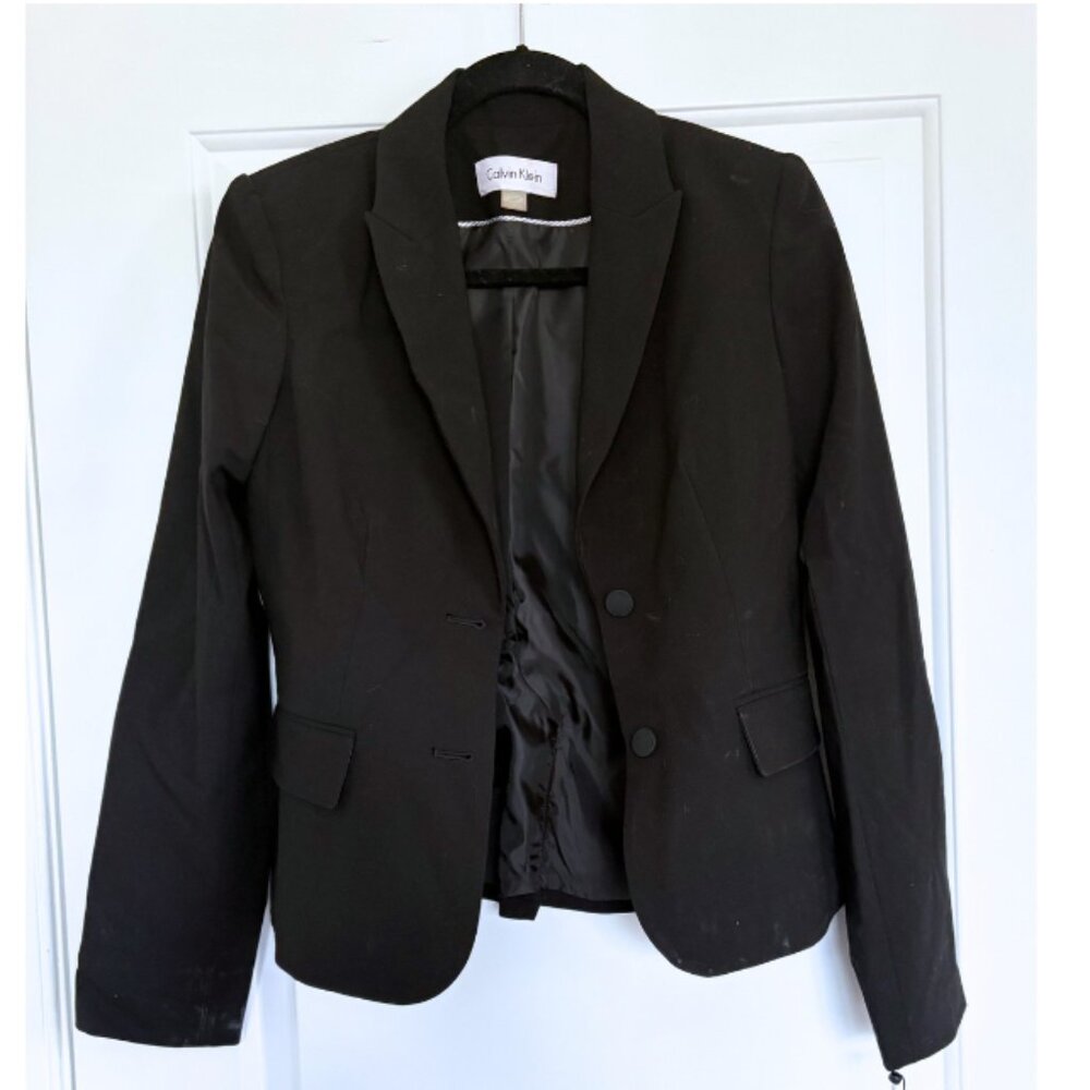 Calvin Klein Women's Two Button Black Blazer | Size 2 | Brand New, Tags Attached